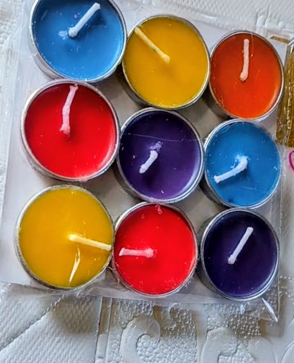 Colourful Fragrance Tea Light Candles (1 Box: 9 pcs)