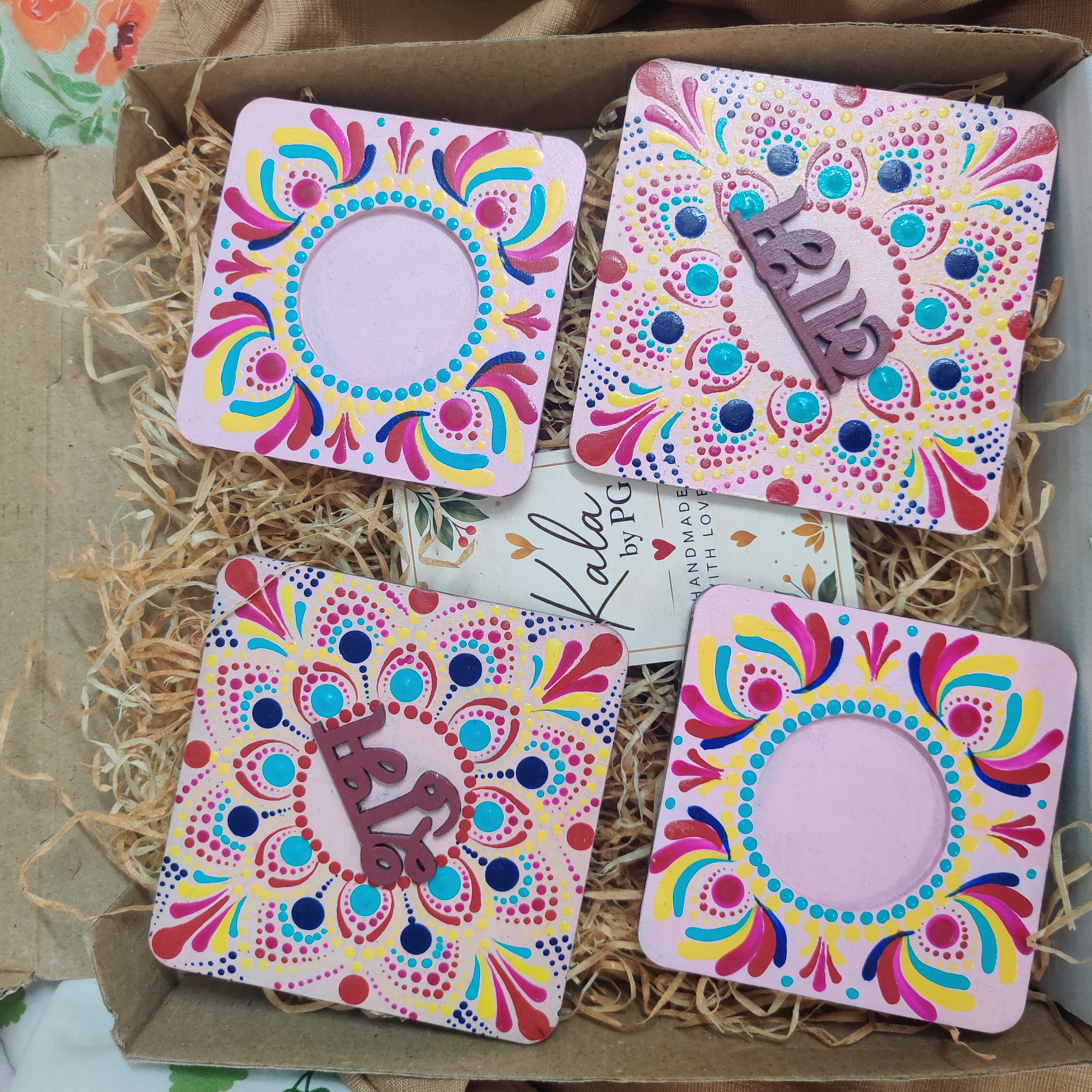 Handmade Shubh Labh & Tealight Holder Gift Set – Set of 4 thumbnail 4