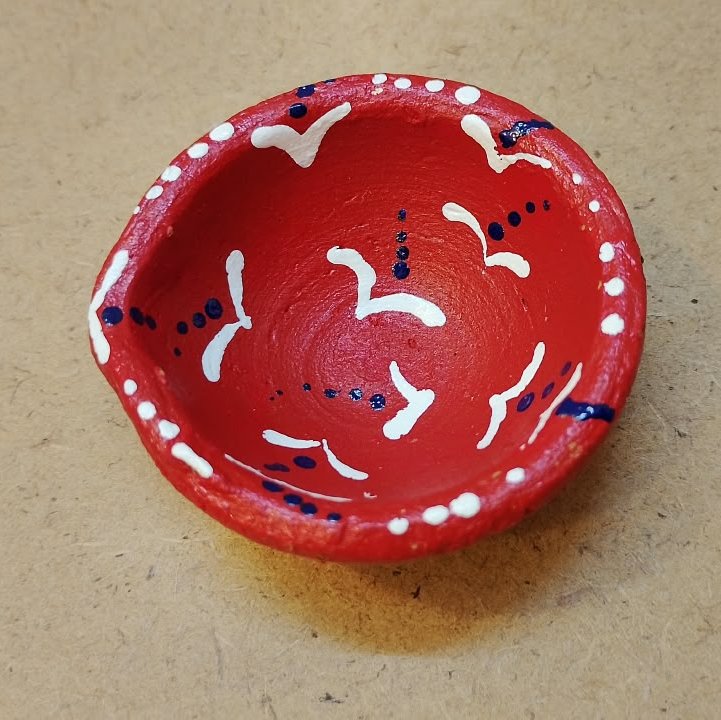 Hand Painted Terracotta Diyas for Diwali Decor (Pack of 4) thumbnail 11