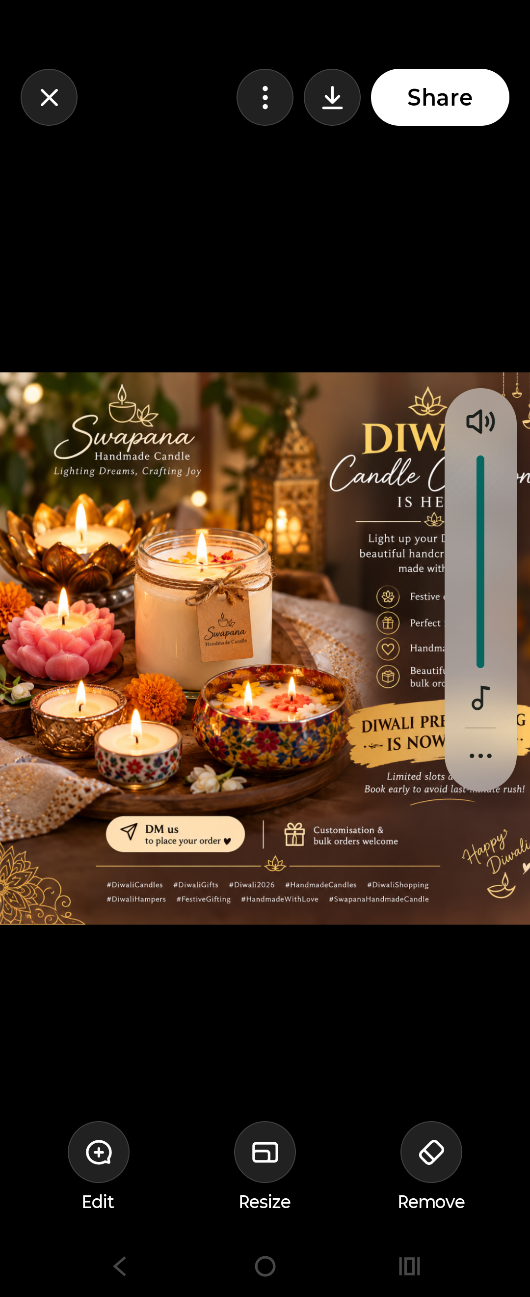 Swapana handmade candle banner