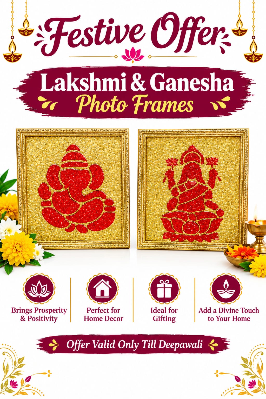 Ganesha & Lakshmi photo frame