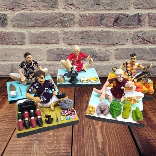 Simonart And Printig Handicrafts Combo Golu Dolls Home Decor Set, Multicolor 5 Set